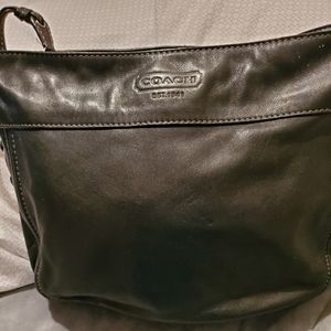 Black leather coach bag